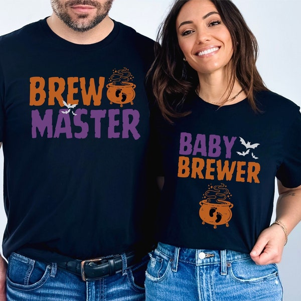 Halloween Pregnancy Baby Announcement Tshirts, Spooky Couples Pregnancy Reveal Shirt, A Baby is Brewing, Halloween Maternity, Mom to Be Tee