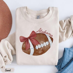 Alabama Football Sister Game Day Alabama Sweatshirt College Merch Football Girlfriend Football Bow Sweatshirt Alabama Mom Shirt Alabama Top