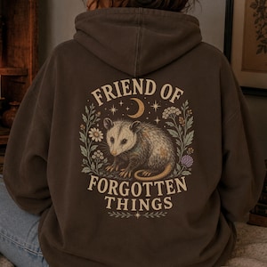 Possum Hoodie Opposum Shirt Goblincore Clothing Whimsigoth Clothing Nature Lover Gift Cottagecore Clothes Forest Sweatshirt Womesclothing