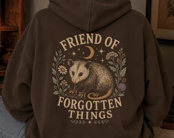 Possum Hoodie Opposum Shirt Goblincore Clothing Whimsigoth Clothing Nature Lover Gift Cottagecore Clothes Forest Sweatshirt Womesclothing