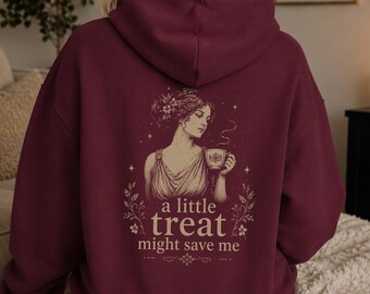 Sudadera Little Treat Sudadera Dark Academia Bookish Sudadera Whimsigoth Estilo Booktok Merchandising Regalos para introvertidos Sudadera literaria Regalos para amantes de las bibliotecas