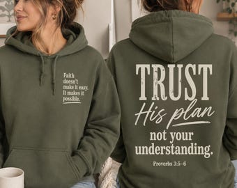Christliche Kleidung mit christlichem Bezug: Jesus-Hoodies, Vintage-Shirts, Sweatshirts mit Bibelversen aus den Sprüchen 3,5-6