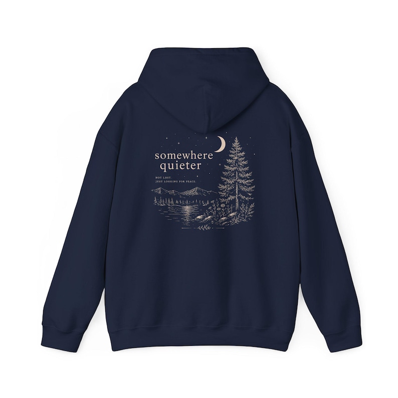 Outdoor Hoodie Forest Lover Gift Camping Shirt Naturecore Shirt Granola Girl Clothes Hiking Apparel Mountain Sweatshirt Outdoorsy Girl Gifts Navy