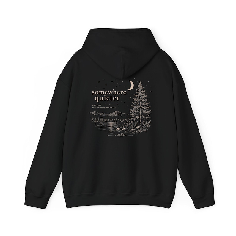 Outdoor Hoodie Forest Lover Gift Camping Shirt Naturecore Shirt Granola Girl Clothes Hiking Apparel Mountain Sweatshirt Outdoorsy Girl Gifts Black