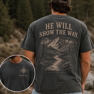 Comfort Colors® Mens Christian Shirt for Men Psalm 32:8 Shirt Bible Verse Shirt Faith Based Apparel Christian Apparel Church Shirt Bible Tee