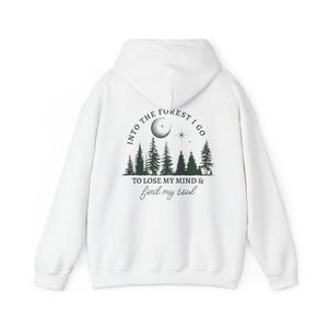 Forest Hoodie Nature Inspired Gift Granola Girl Shirt Mountain Sweatshirt Camping Sweatshirt Gift for Hiker Outdoor Hoodies Woods Sweatshirt White