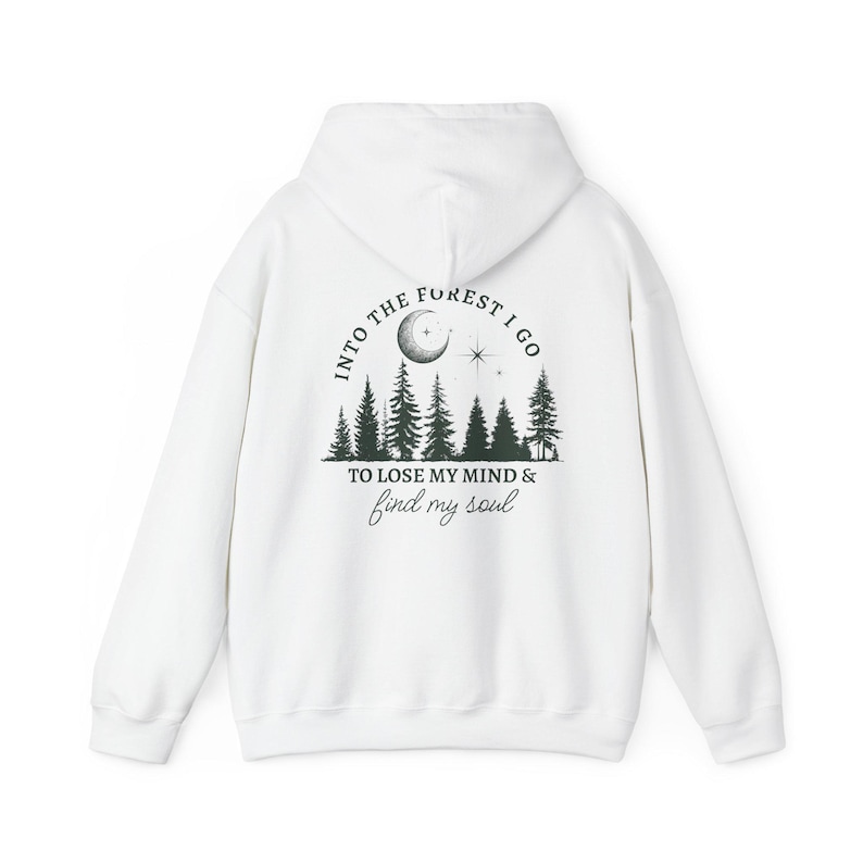 Forest Hoodie Nature Inspired Gift Granola Girl Shirt Mountain Sweatshirt Camping Sweatshirt Gift for Hiker Outdoor Hoodies Woods Sweatshirt White