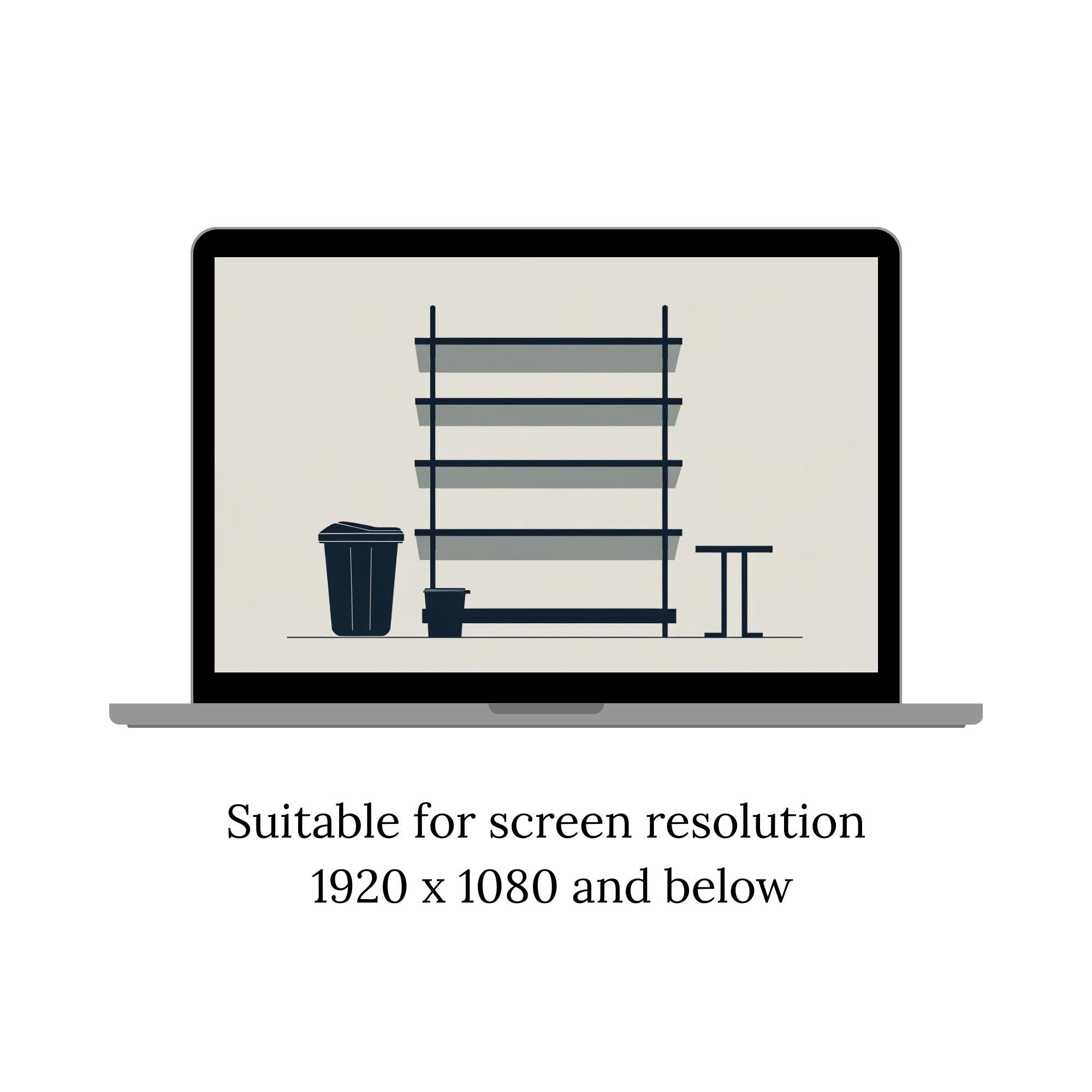 Desktop Wallpaper Racks Theme Minimalist - Etsy