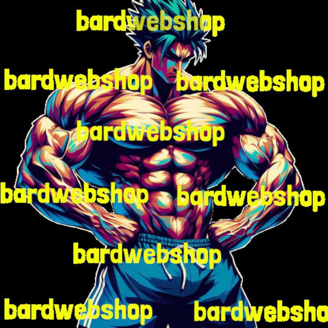 Bodybuilder PNG SVG , Muscle Poster, Anime Fitness , Anime Bodybuilder, PNG Digital Download