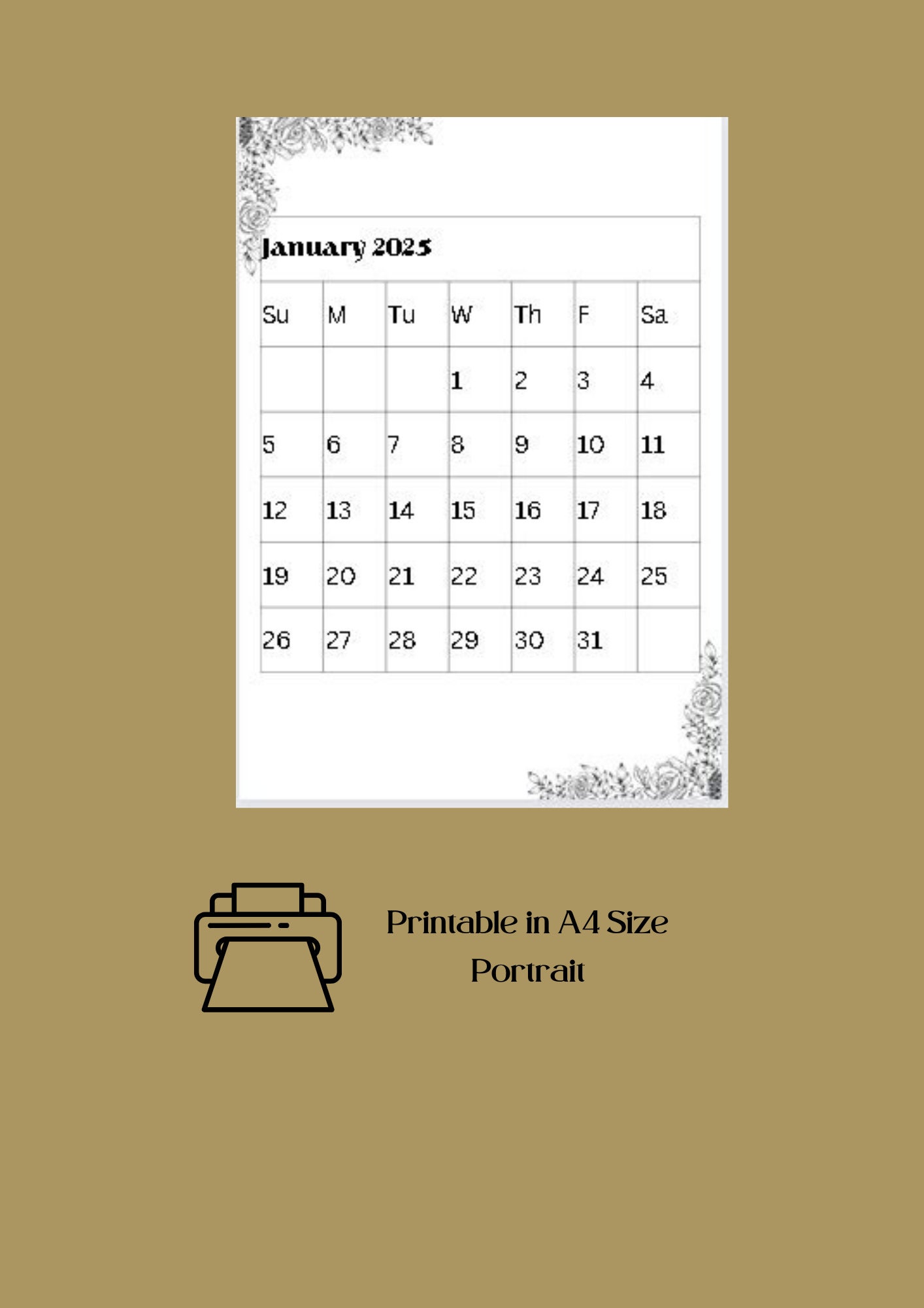 2025 Calendar PDF PNG Canva Editable Template Jan 2025dec 2025 Etsy