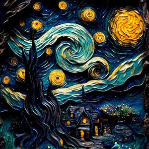 Van Gogh Inspired Art (4) Pack - Instant Digital Download