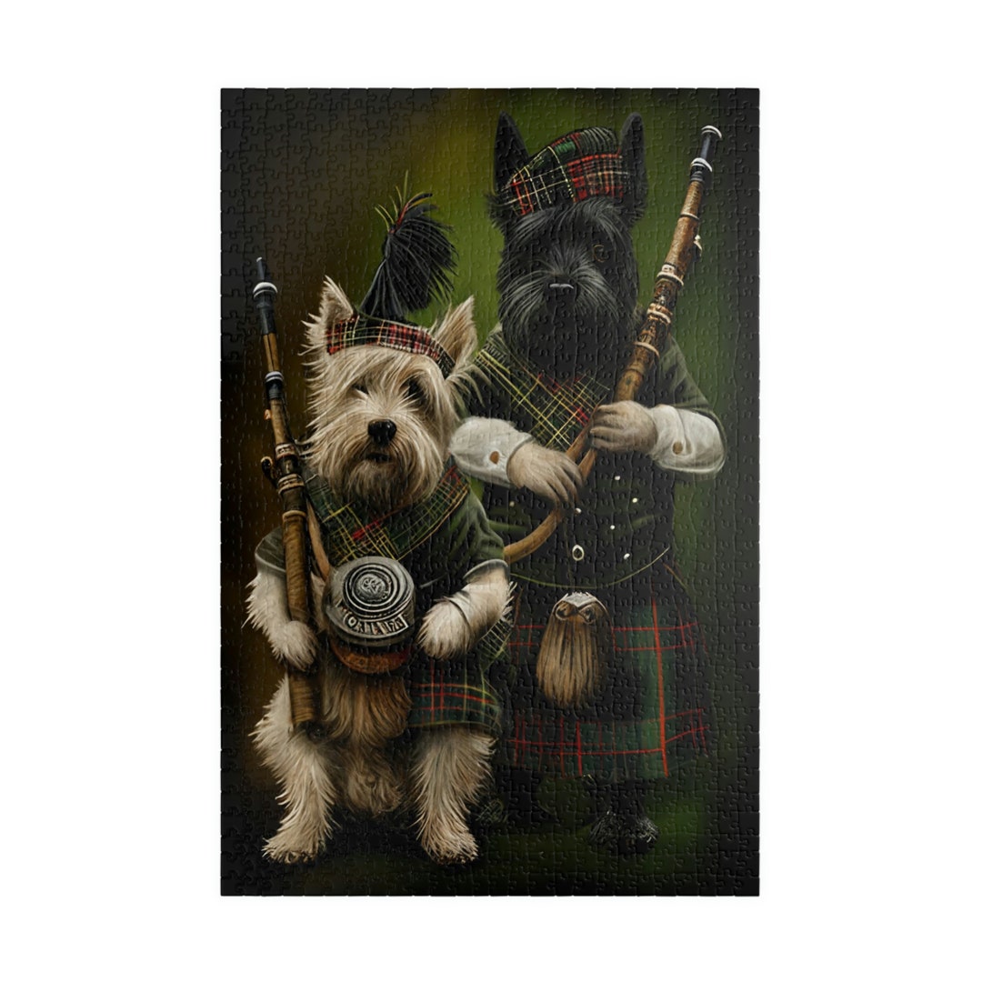 Scotty and Bagpipes Pet Puzzle Etsy