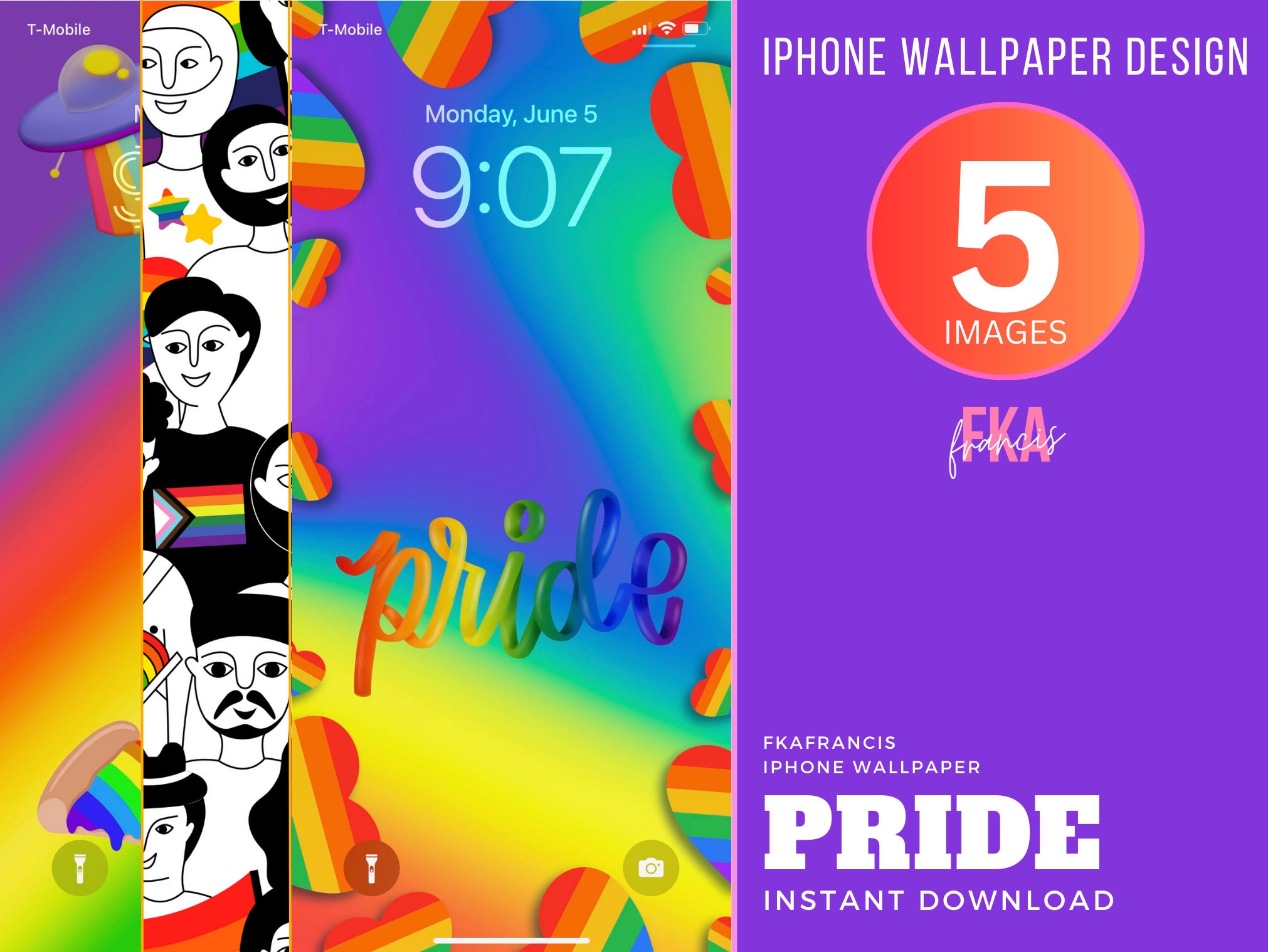 Cyberpunk Mobile Wallpaper iPhone Pride Wallpaper (Instant Download) 