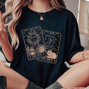The Sun The Moon Mystical Sweatshirt, Graphic Crewneck, Astrology Pullover, Boho Vintage Moon Shirt, Celestial Moon Shirt, Spiritual T-Shirt