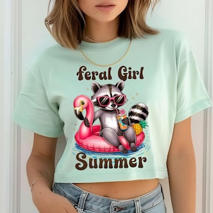 Feral Girl Summer Raccoon Shirt, Funny Meme Raccoon T Shirt, Feral Shirt, Cowgirl Shirt, Western Shirt, Rodeo Shirt, Funny Shirt