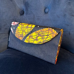 Cartera grande, Organizador de bolsos, Monedero clutch, Monedero largo, Organizador de bolsas con estampado africano con estampado de cera, Cartera de tela Ankara, Mini bolsa de tela
