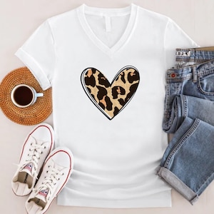 Leopard Heart Shirt, Heart Shirt, Love Shirt, Leopard Print Shirt, Retro Leopard Shirt, Leopard Print Shirt, Leopard Design For Women Shirt