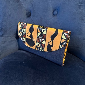 Cartera grande, Organizador de bolsos, Monedero clutch, Monedero largo, Organizador de bolsas con estampado africano con estampado de cera, Cartera de tela Ankara, Mini bolsa de tela