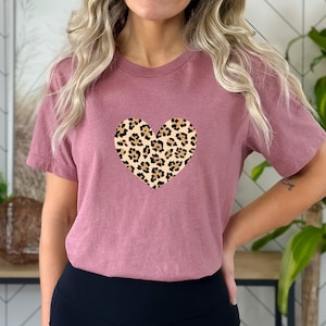 Leopard Heart Shirt, Heart Shirt, Love Shirt, Leopard Print Shirt, Retro Leopard Shirt, Leopard Print Shirt, Leopard Design For Women Shirt
