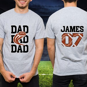 Football Dad Shirt, Custom Football Dad Tee, Sports Dad Shirt for Him, Father Football Gift from Kids, Game Day Mens Football Shirt