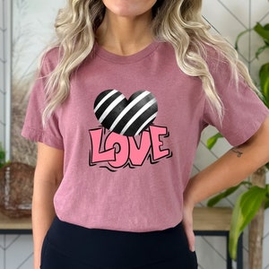 Shirt hart, shirt hart, Valentijnsdag shirts voor vrouwen, Valentijnsdag shirt leraren, schattig hart T-shirt, schattig valentijnsshirt