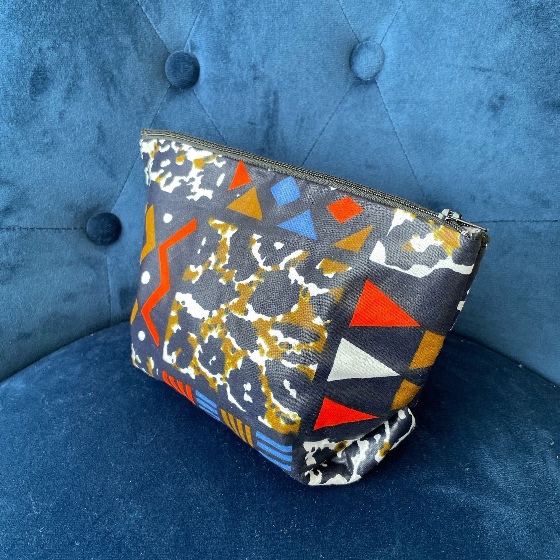 Small Zip Pouch, Hand Made Bag, African Wax Print Pouch Bag Small Zip Pouch, Hand Made Bag, African Wax Print Pouch Bag