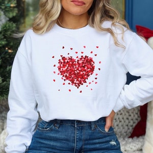 Shirt hart, shirt hart, Valentijnsdag shirts voor vrouwen, Valentijnsdag shirt leraren, schattig hart T-shirt, schattig valentijnsshirt