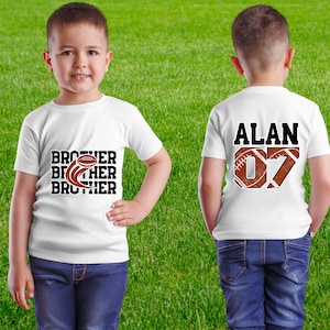 Football Brother Shirt, Little Kid Sibling Custom Football Sweatshirt, Youth Boy Football Shirt, Toddler Sibling Tee, Football family Shirt