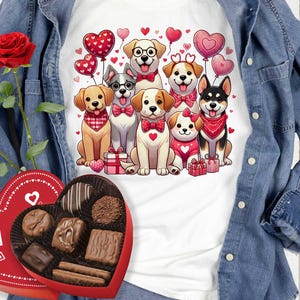 Moletom de Dia dos Namorados, Amante de Cachorros, Camisas de Dia dos Namorados para Mulheres, Cachorros Bonitos, Camisa de Dia dos Namorados, Presente de Dia dos Namorados Feminino para Ela, Vday