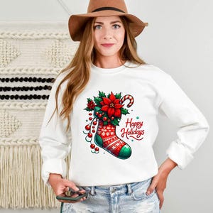 Happy Holidays Shirt | Merry Christmas T-Shirt | Holiday T-Shirt for Women | Christmas Tee | Seasonal Winter Shirt | Cute Christmas Apparel