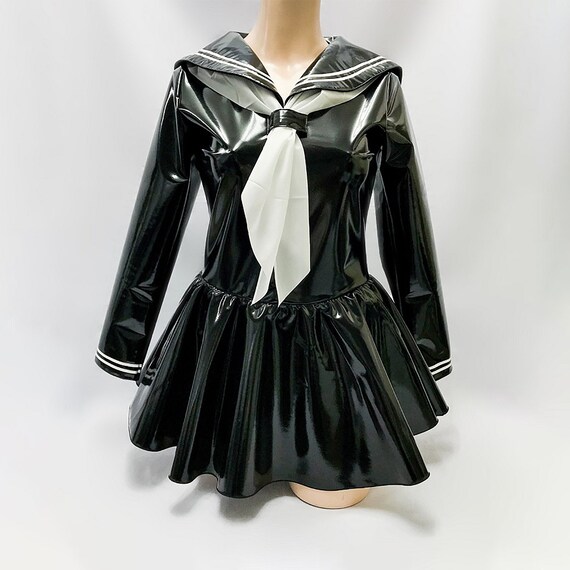 Faux latex Wet Look Shiny PU Dress Cosplay Costumes Clubwear