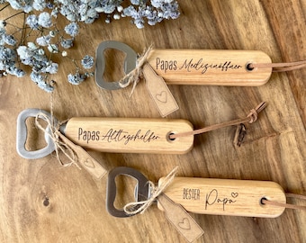 Wooden bottle opener for Father's Day | Beer opener Best Dad | Dad's everyday helper medical helper | Father's Day gift with engraving