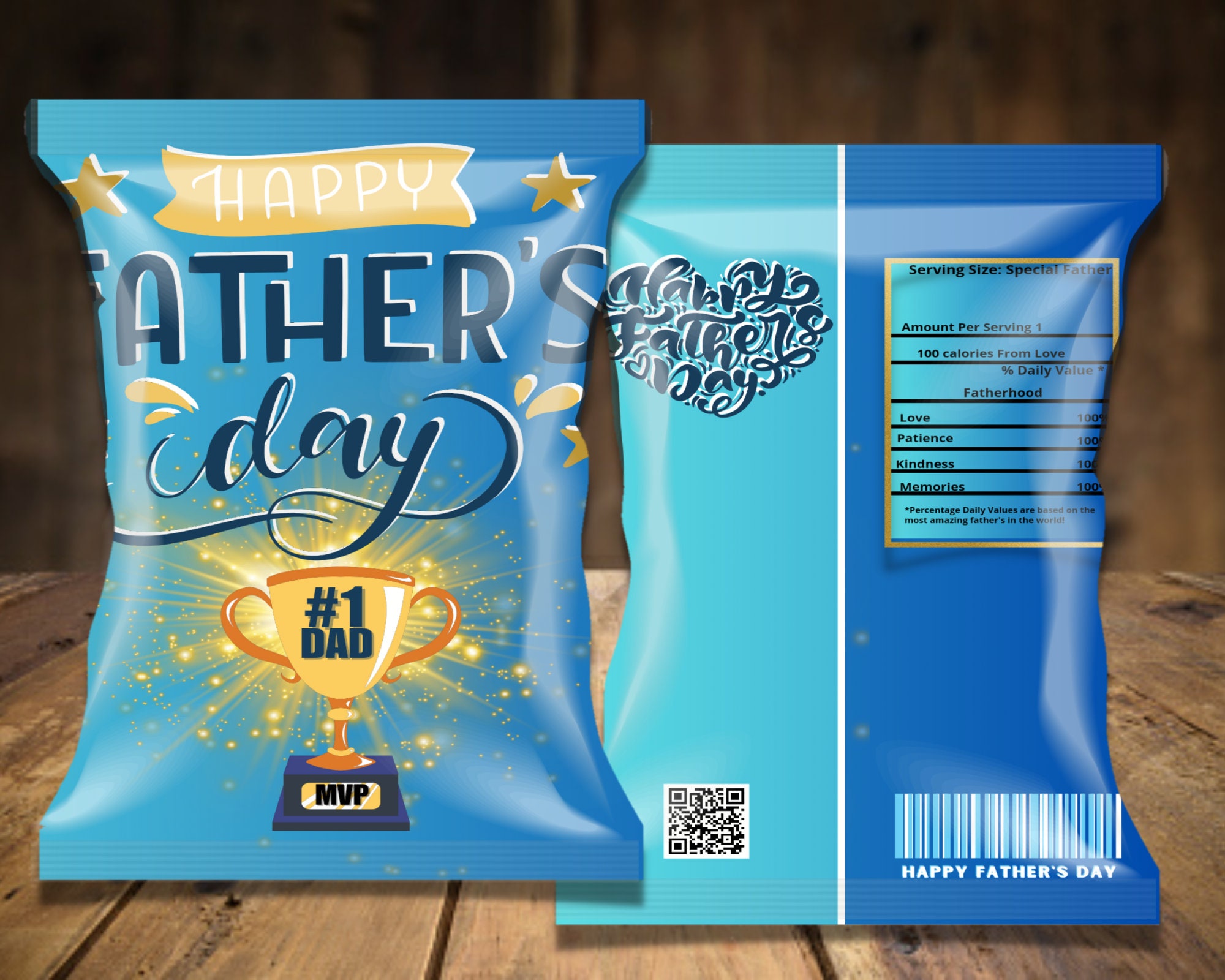Father's Day Chip Bags Chip Bag Printable Father's Day Gifts