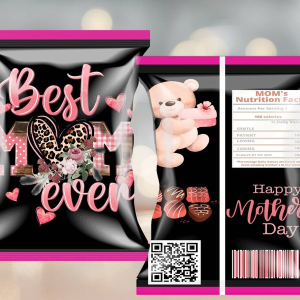 Mother's Day | Custom Chip Bags | Mother's Day Gift ideas | Gifts for mom | Happy Mother's Day | Gift basket filler | Snack wrapper template