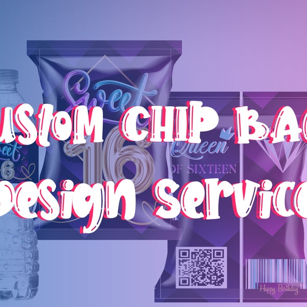 Custom Personalized Chip Bag Design | Chip bag design | Birthday Party | Custom snack packages | Chip Bag