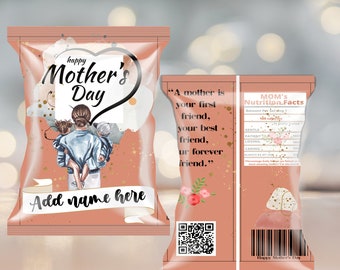 Riempitivi per cestini per la festa della mamma / Idee regalo per la festa della mamma / Modello per sacchetti di patatine / Festa della mamma / Sacchetti di patatine / Regali per la MAMMA / Materiali stampabili per la festa della mamma