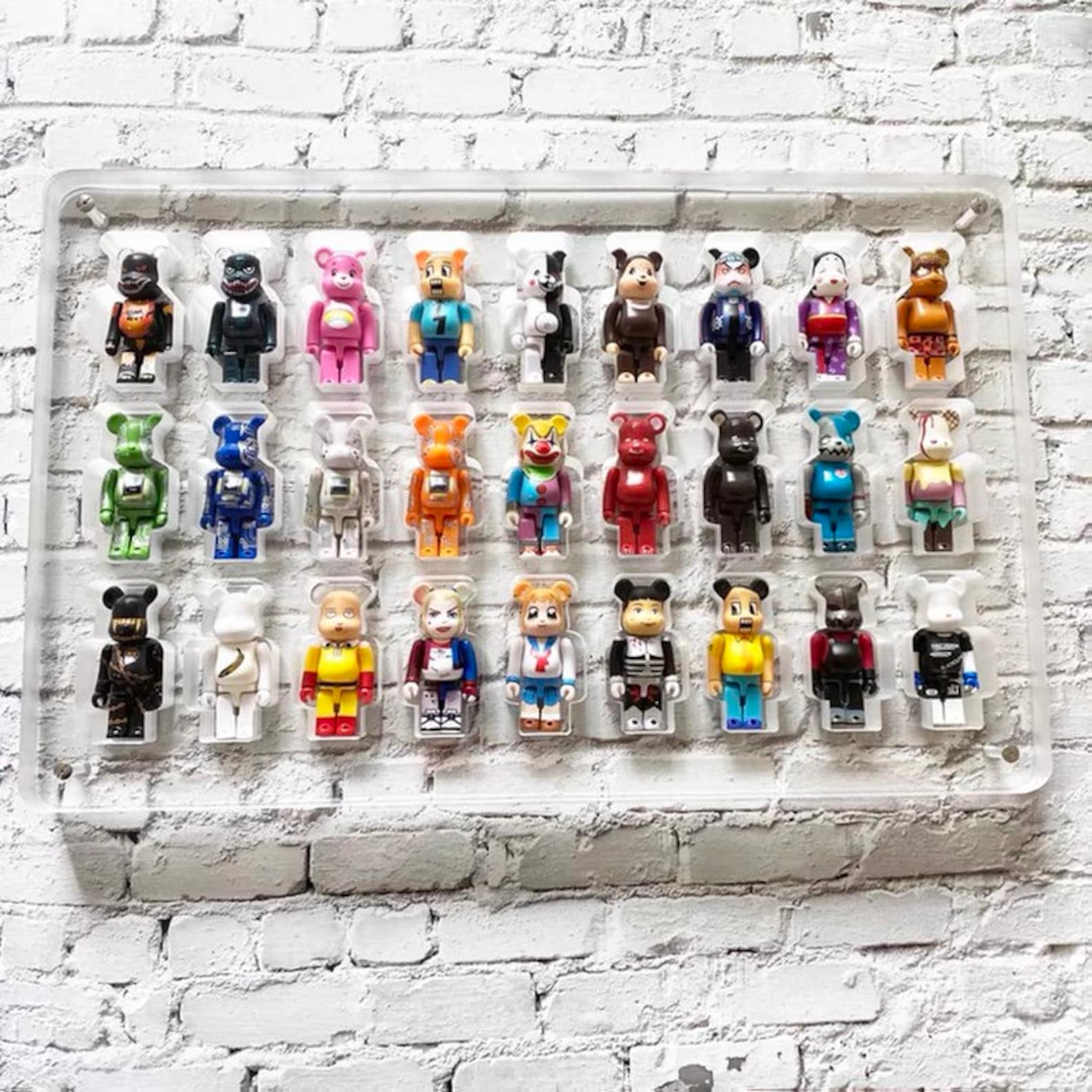 Bearbrick Rectangle Display Case Acrylic for 27 100% Medicom Toy Be ...