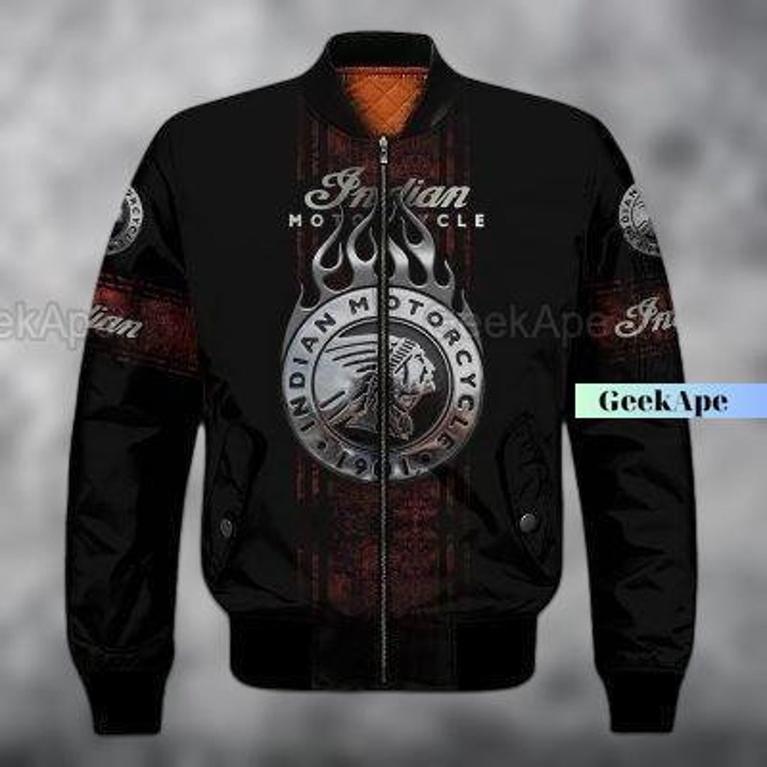 India Motor Bomber Jacket India Motorcycle Jacket Indian Etsy