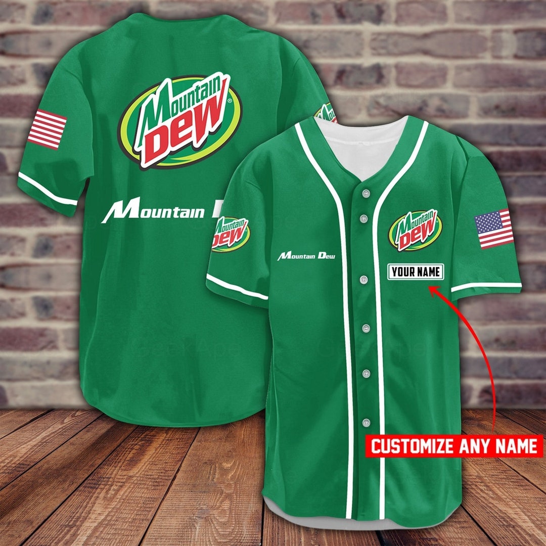 Mountain Dew Jersey, Mountain Dew Shirt, Mountain Dew Baseball Jersey