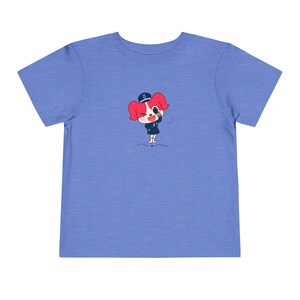 Claire & Charlie Toddler Boys Light Blue Striped Shirt - Labrador Dog in Pocket main image 0