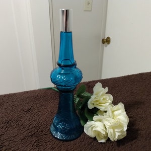 Avon 22 - Vintage Blaue Glas Parfüm - Köln Flasche - 10-1 / 8 &quot;Höhe.