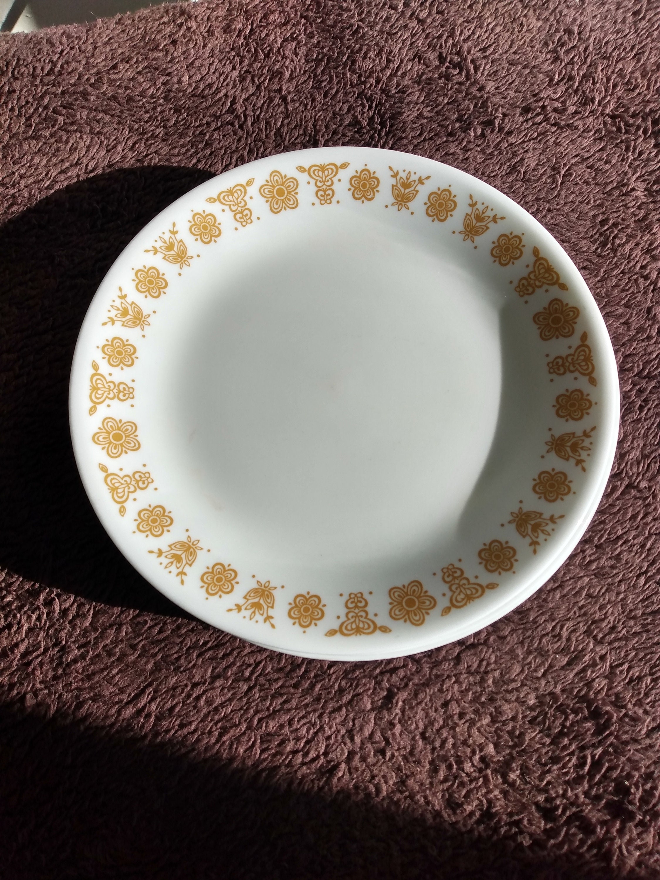 1970s/1980s Corelle Golden Butterfly 8.5 Inch Plates Set of 8 see Notes ...