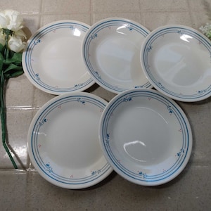 5pc Corelle Country Violets 6-3/4 inch Bread and Butter plates Discontinued