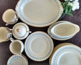 23pc 1950s Syracuse Sherwood Old Ivory Starter Set Restaurantware 23 pieces