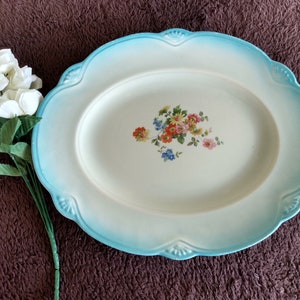 Beautiful 1935 Depression-era Vintage Homer Laughlin E 35 N 5 13.5 inch serving platter (see notes for condition)
