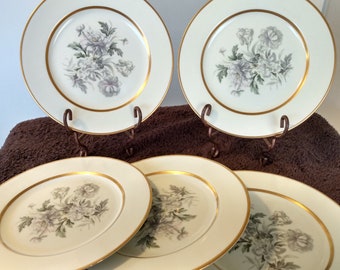 1930s Noritake Set of 5 Dinner Plates 10-5/8" diameter
