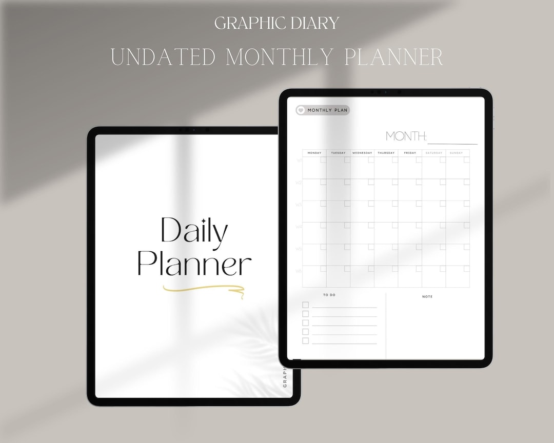 Monthly Planner Printable Goodnotes Monthly Planner Tabs Etsy