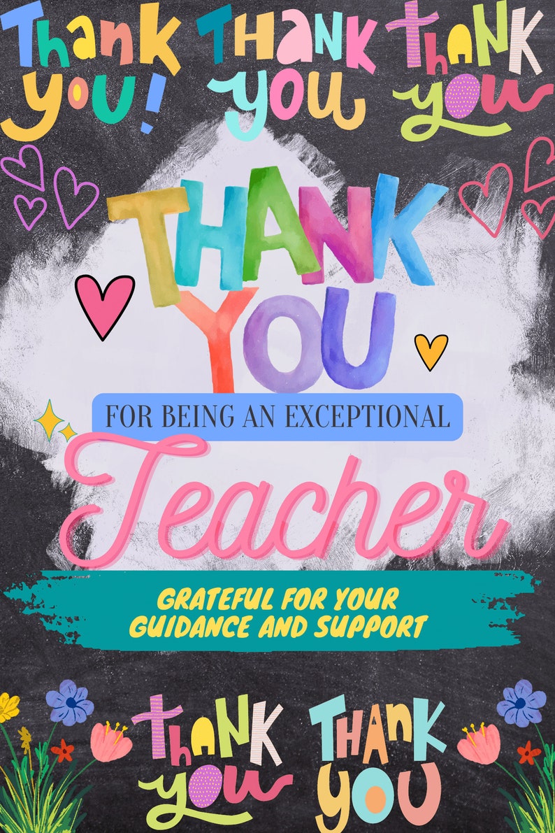 Teacher Appreciation Poster Design Printable Poster Etsy