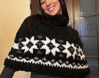 Nordic Knitted Poncho