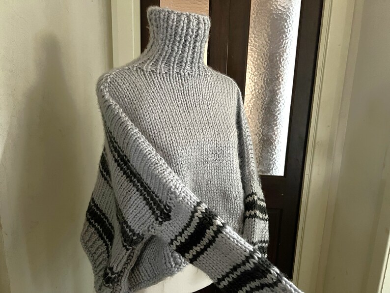 Grey & Charcoal Crop Jumper image 3